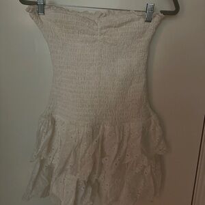 White Strapless eyelet Dress